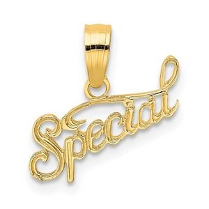 Solid 10K Yellow Gold Special Pendant Charm Women's 11.3x16.5 mm
